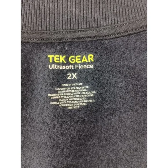 Tek Gear Ultrasoft Fleece Long Sleeve Womens Active Wear 2XL Full Zip Black - Picture 5 of 5